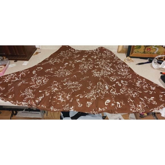 GEORGE FLORAL PRINT SEQUIN EMBELLISHED TIERED LINED SKIRT SZ 12 100% COTTON - Picture 1 of 6